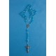 Chapelet Lourdes en verre bleu