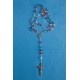Chapelet Lourdes en verre bleu