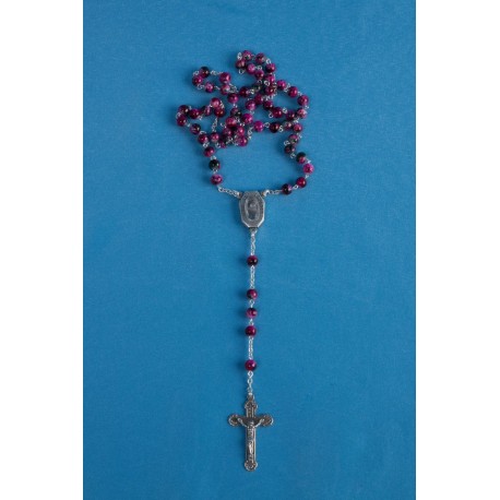 Chapelet rose avec eau de Lourdes