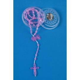 Chapelet plastique Lourdes, avec boîte