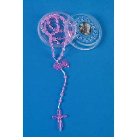 Chapelet plastique Lourdes, avec boîte