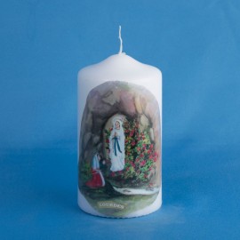 Bougie blanche Lourdes
