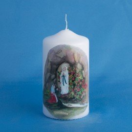 Bougie blanche Lourdes