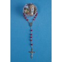 Chapelet bois de rose avec eau de Lourdes