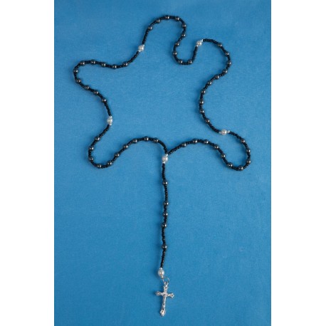 Chapelet hématite Lourdes