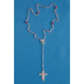 Chapelet Lourdes en verre biseauté