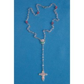 Chapelet Lourdes en verre biseauté