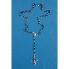 Chapelet Lourdes en verre biseauté