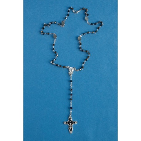 Chapelet Lourdes en verre biseauté