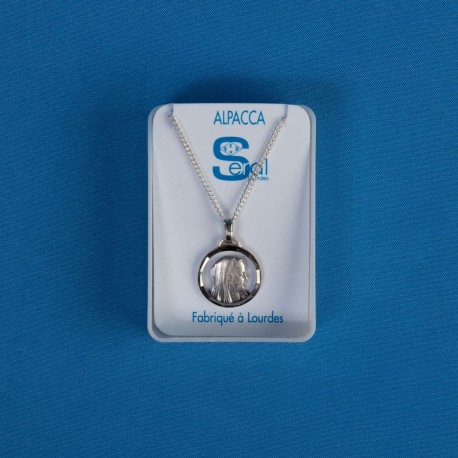 Parure métal argenté Notre Dame de Lourdes