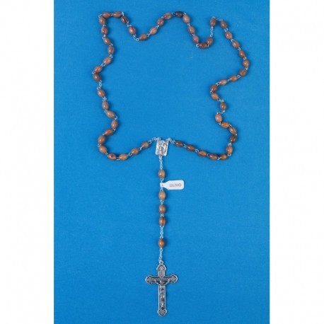 Chapelet bois d'olivier avec eau de Lourdes
