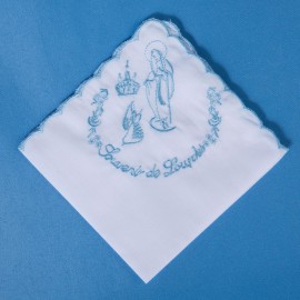 Mouchoir brodé Lourdes