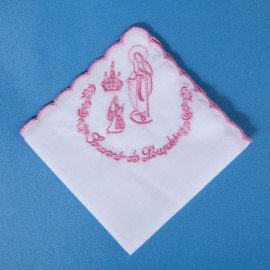 Mouchoir brodé Lourdes