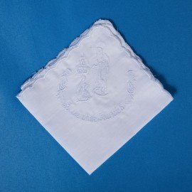 Mouchoir brodé Lourdes