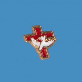 Pin's croix avec colombe