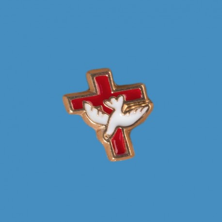 Pin's croix avec colombe