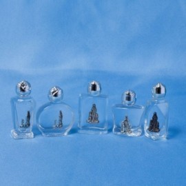 Lot 5 flacons verre Lourdes