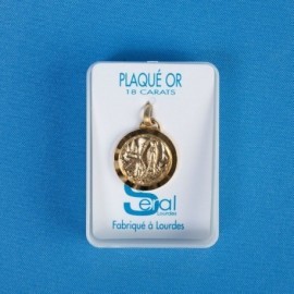 Médaille plaqué or Apparition Lourdes
