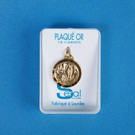 Médaille plaqué or Apparition Lourdes