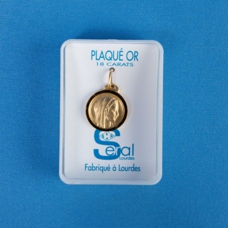 Médaille plaqué or Vierge Notre Dame de Lourdes