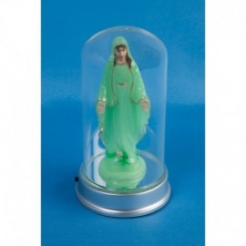 Vierge lumineuse sous verre