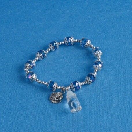 Bracelet perles verre Lourdes